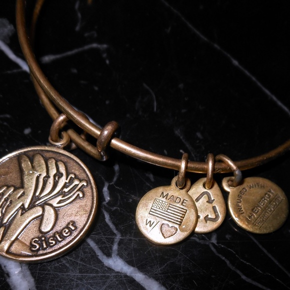 Alex And Ani Sister Family Charm Russian Gold Bang - Picture 3 of 6